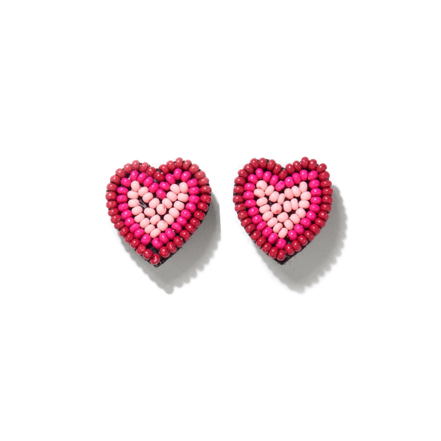 Red Hot Pink Heart Bead Earring