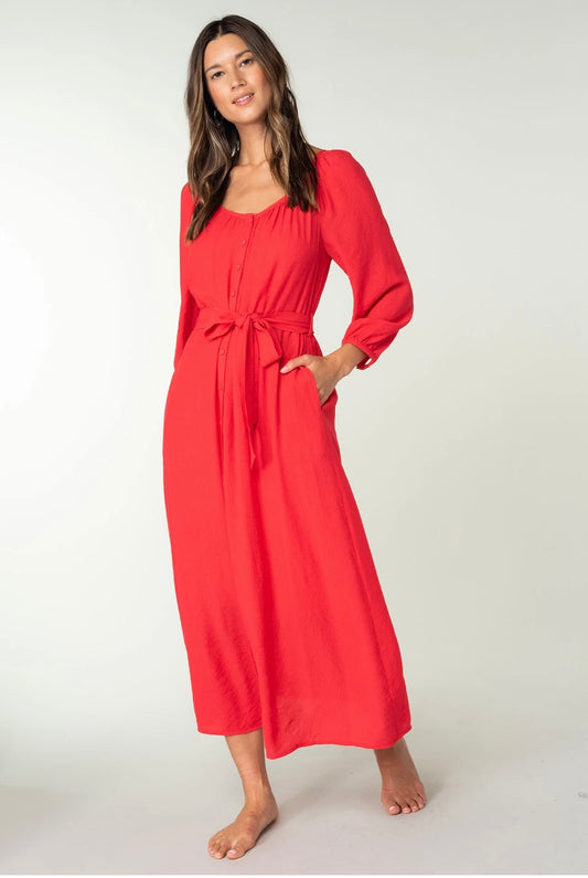 Button Down Maxi Dress w/ Belt